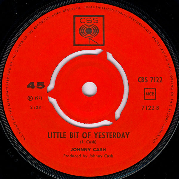 Johnny Cash : Man In Black (7")