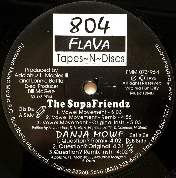 Supafriendz / Danja Mowf : Vowel Movement / Question? (12")