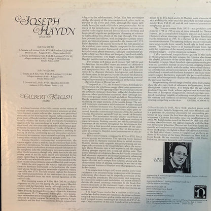 Joseph Haydn - Gilbert Kalish : Piano Sonatas (Hob. XVI: Nos. 34, 32, 46, 51) (LP)