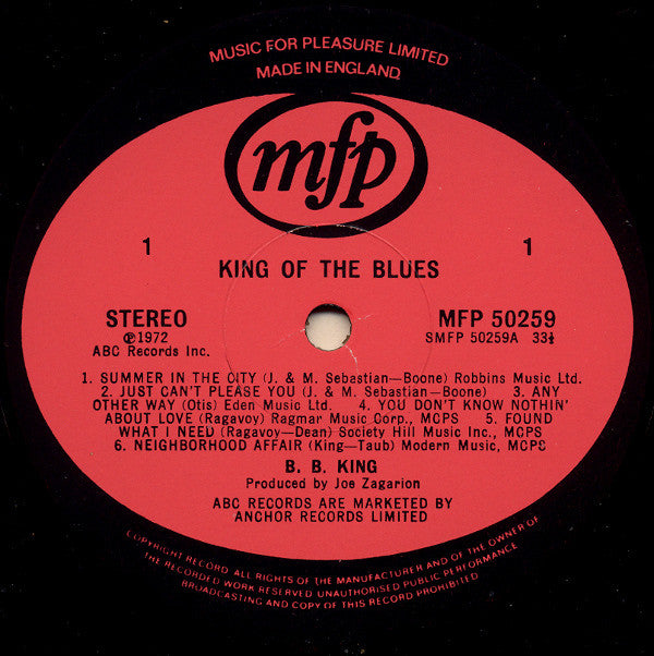 B.B. King : King Of The Blues (LP, RE)