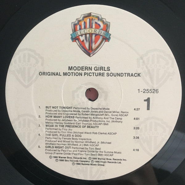 Various : Modern Girls (Original Motion Picture Soundtrack) (LP, Album, Comp, Spe)