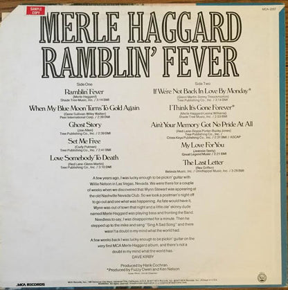 Merle Haggard : Ramblin' Fever (LP, Album)