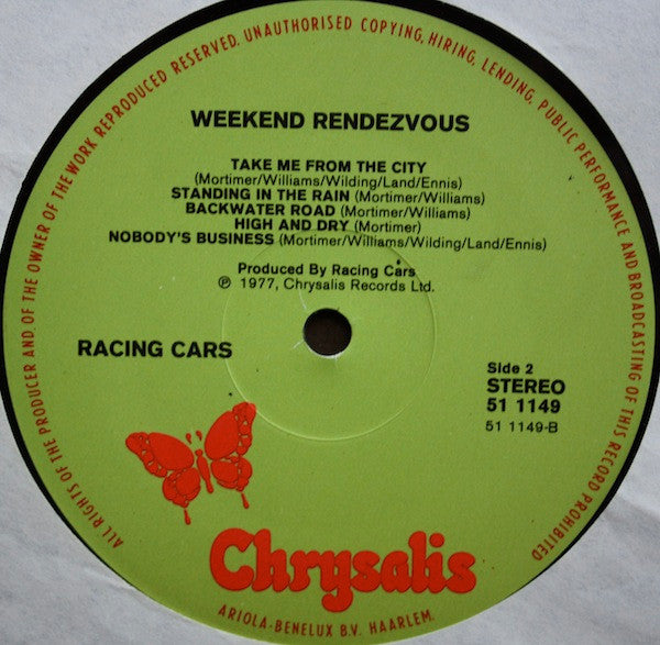 Racing Cars : Weekend Rendezvous (LP, Album)