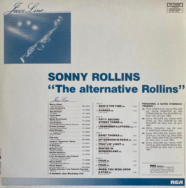 Sonny Rollins : The Alternative Rollins (2xLP, Album, Gat)