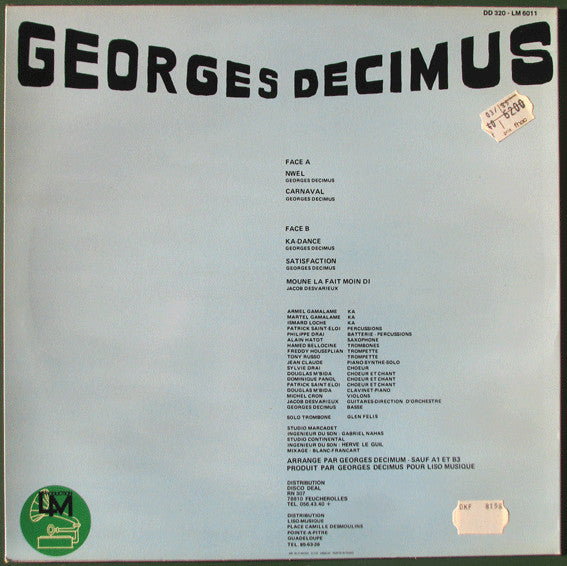 Georges Decimus Avec Kassav' : Georges Decimus Avec Kassav' Cie (LP, Album)
