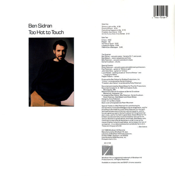 Ben Sidran : Too Hot To Touch (LP, Album)