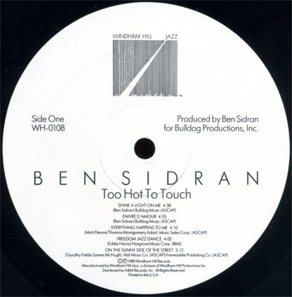 Ben Sidran : Too Hot To Touch (LP, Album)