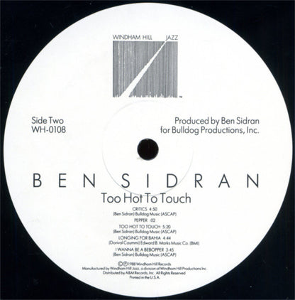 Ben Sidran : Too Hot To Touch (LP, Album)