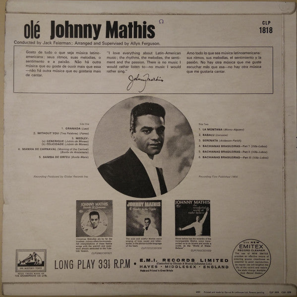 Johnny Mathis : Olé (LP, Album, Mono)