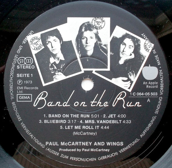 Wings (2) : Band On The Run (LP, Album, RP)