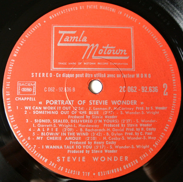 Stevie Wonder : Portrait Of Stevie Wonder (LP, Comp)