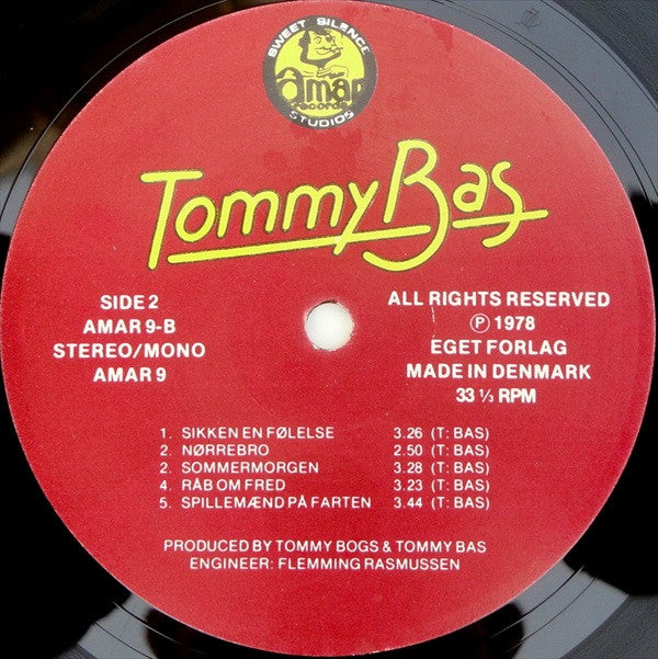 Tommy "Bas" Pedersen : Tommy Bas (LP, Album, Red)