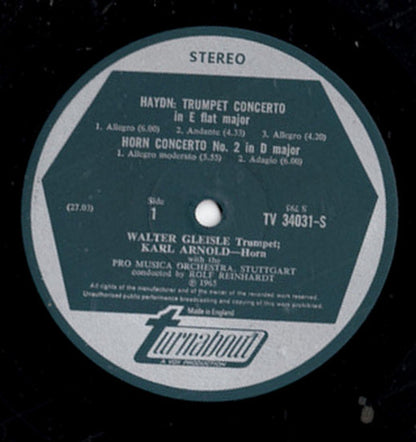 Joseph Haydn, Rolf Reinhardt : Trumpet Concerto / Horn Concerto No. 2 / Oboe Concerto (LP, Album)