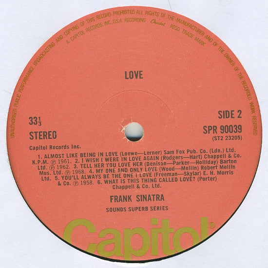 Frank Sinatra : Love (LP, Comp)