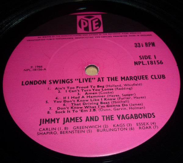 Jimmy James & The Vagabonds / The Alan Bown Set : London Swings 'Live At The Marquee Club' (LP, Mono)