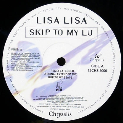 Lisa Lisa : Skip To My Lu (12", Single)