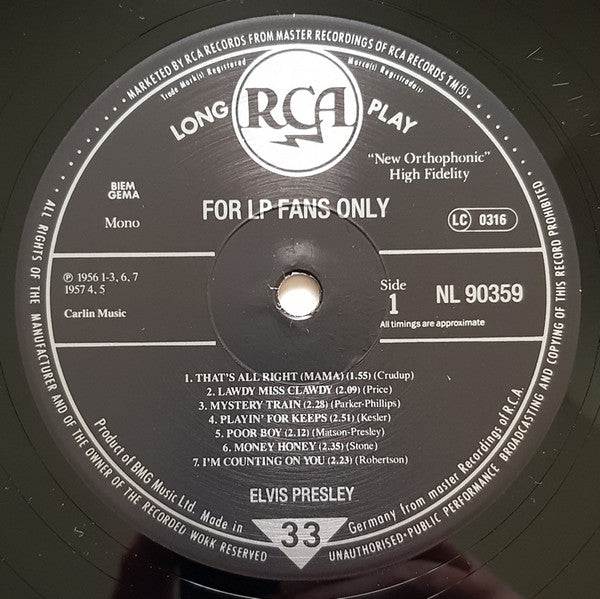 Elvis Presley : For LP Fans Only (LP, Comp, Mono, RE)