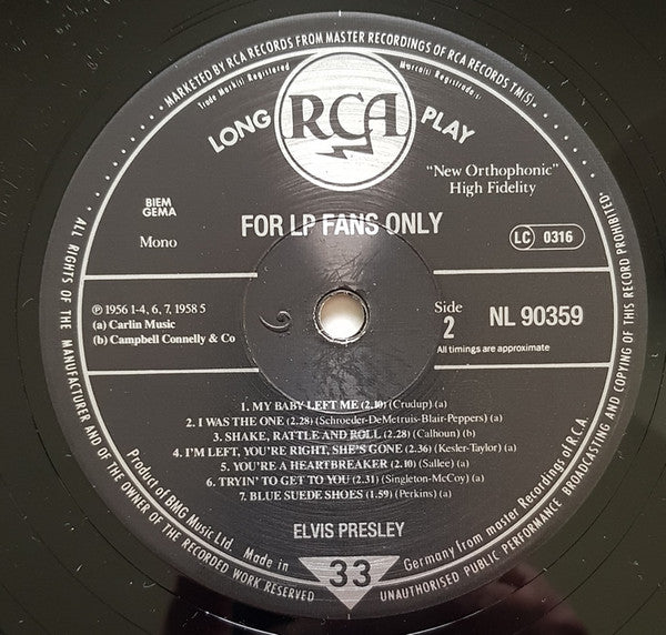 Elvis Presley : For LP Fans Only (LP, Comp, Mono, RE)