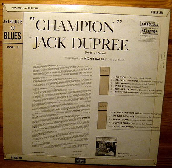 Champion Jack Dupree : Anthologie Du Blues - Vol. 1 (LP, Album)