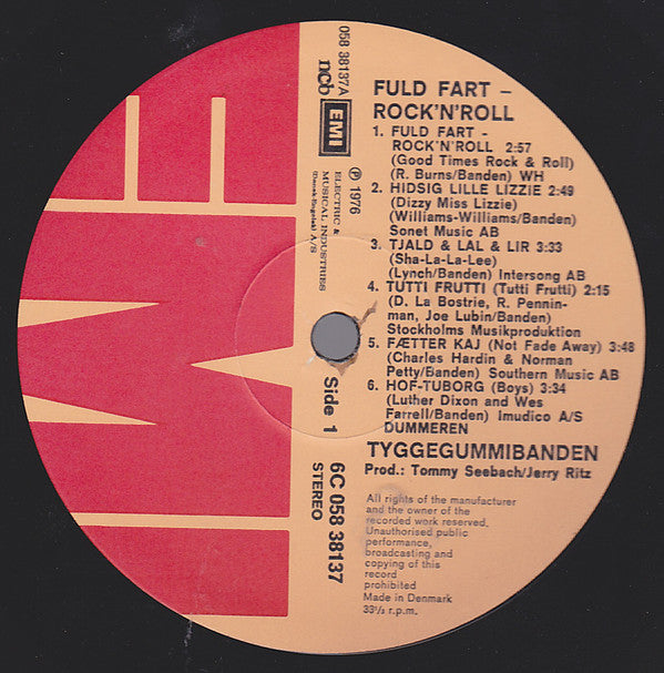 Tyggegummibanden : Fuld Fart - Rock'N'Roll (LP, Album)