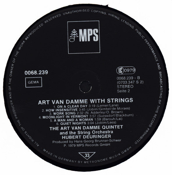 Art Van Damme : With Strings (LP, Album)