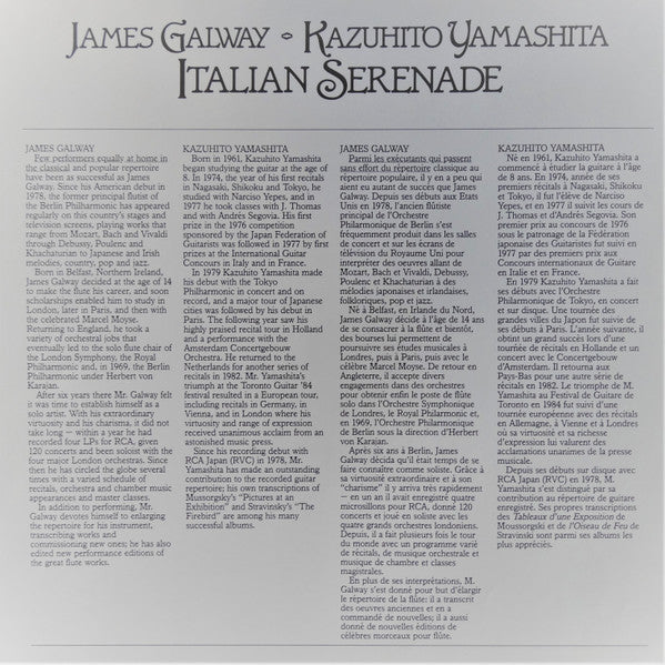 James Galway, Kazuhito Yamashita : Italian Serenade (LP, Album)