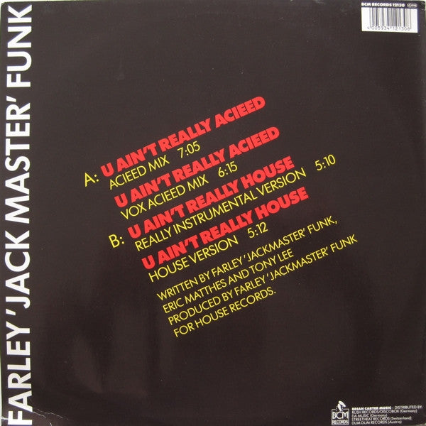 Farley "Jackmaster" Funk : U Ain't Really Acieed (House) (12")