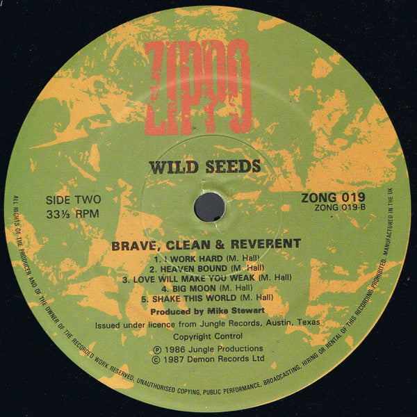 Wild Seeds : Brave, Clean + Reverent (LP, Album)