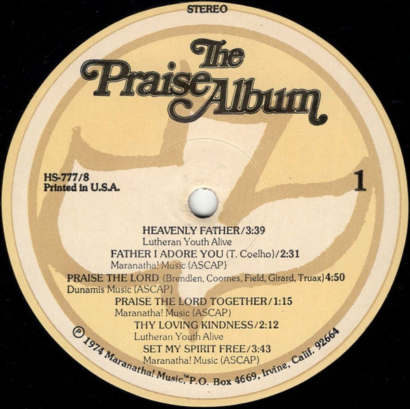 The Maranatha Singers : The Praise Album (LP, Album)