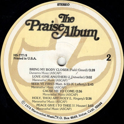 The Maranatha Singers : The Praise Album (LP, Album)