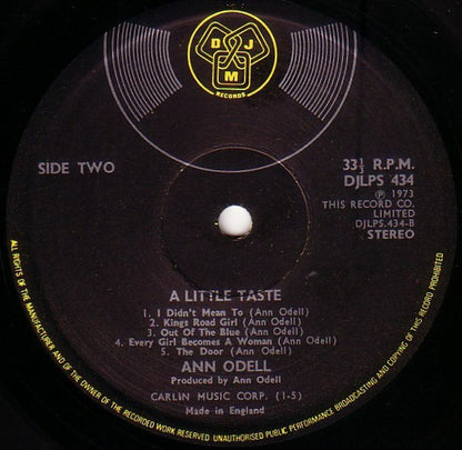 Ann Odell : A Little Taste (LP, gat)