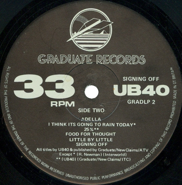 UB40 : Signing Off (LP, Album + 12")