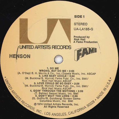 Tim Henson : Henson (LP, Album)