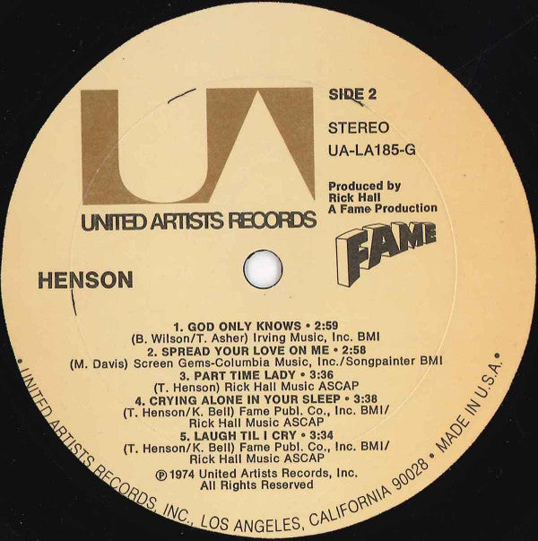 Tim Henson : Henson (LP, Album)