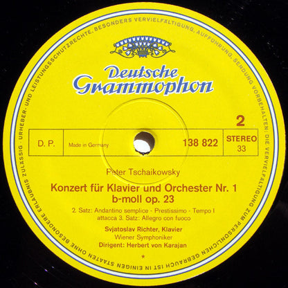 Pyotr Ilyich Tchaikovsky, Sviatoslav Richter, Herbert Von Karajan, Wiener Symphoniker : Tschaikowsky: Klavierkonzert Nr. 1 B-Moll (LP)