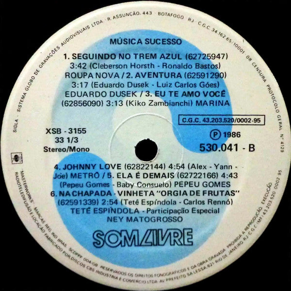 Various : Música Sucesso (LP, Comp)