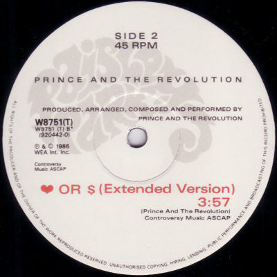 Prince And The Revolution : Kiss (Extended Version) (12", RE)