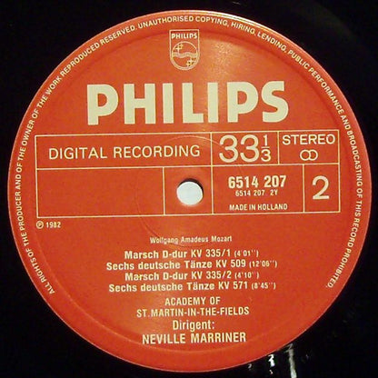 Wolfgang Amadeus Mozart - The Academy Of St. Martin-in-the-Fields, Sir Neville Marriner : German Dances •  Marches (LP)