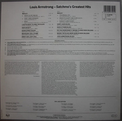 Louis Armstrong : Satchmo's Greatest Hits (LP, Comp, Mono)