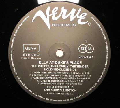 Ella Fitzgerald And Duke Ellington : Ella At Duke's Place (LP, Album, RE)