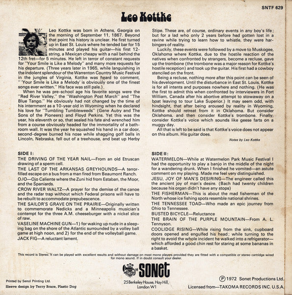 Leo Kottke : 6 & 12 String Guitar (LP, Album)