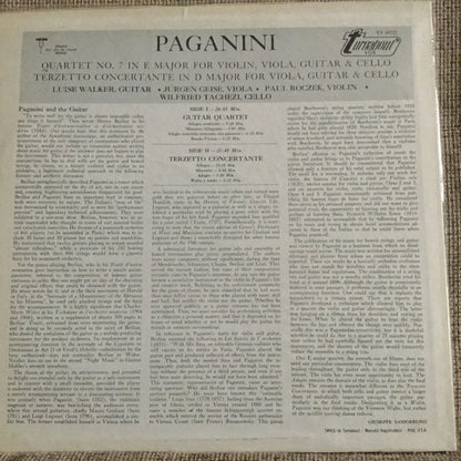 Niccolò Paganini, Luise Walker : Quartet For Guitar, Violin, Viola & Cello / Terzetto Conceretante For Guitar, Viola & Cello (LP, Album)