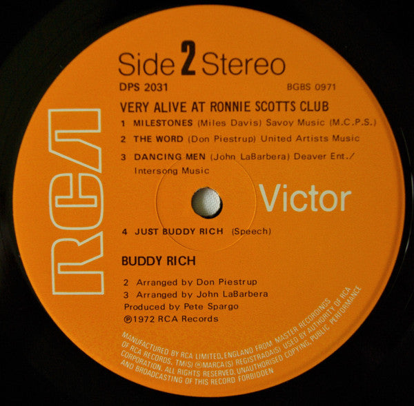 Buddy Rich Band : Very Alive At Ronnie Scotts (2xLP, Album, Gat)