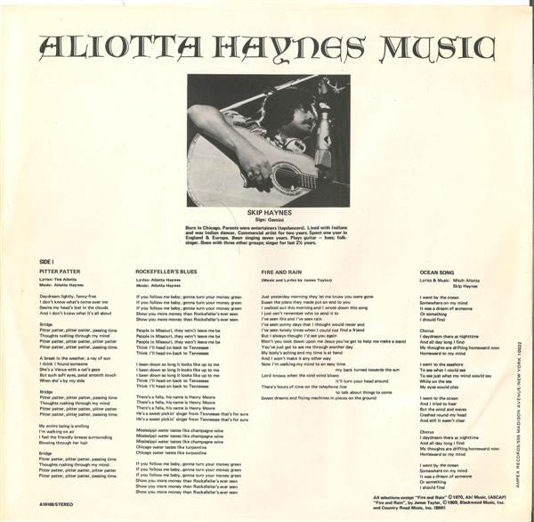 Aliotta Haynes : Aliotta Haynes Music (LP, Album, Son)