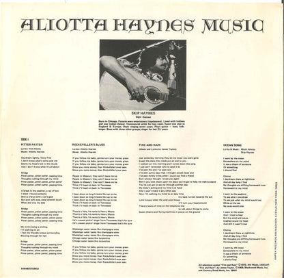 Aliotta Haynes : Aliotta Haynes Music (LP, Album, Son)