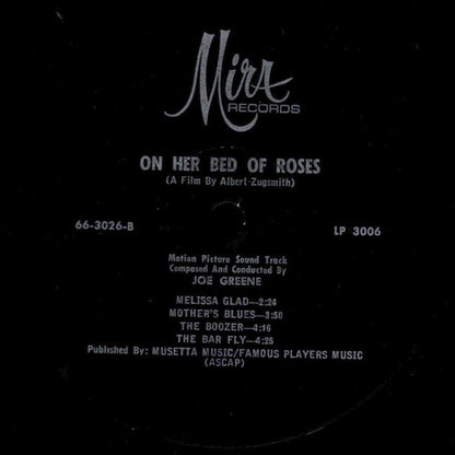 Joe Greene (2) : On Her Bed Of Roses (Soundtrack) (LP, Album, Mono)