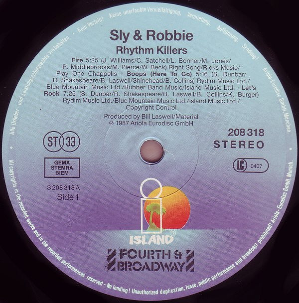 Sly & Robbie : Rhythm Killers (LP, Album)