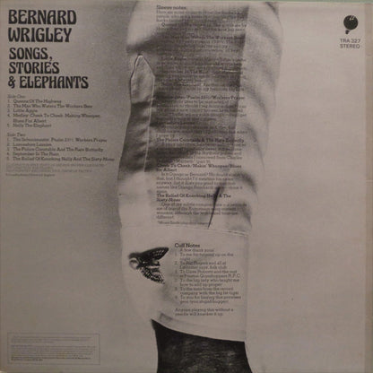 Bernard Wrigley : Songs, Stories & Elephants (LP, Album)