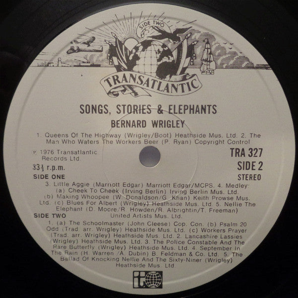 Bernard Wrigley : Songs, Stories & Elephants (LP, Album)