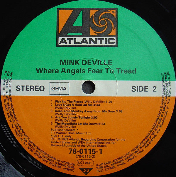 Mink DeVille : Where Angels Fear To Tread (LP, Album)